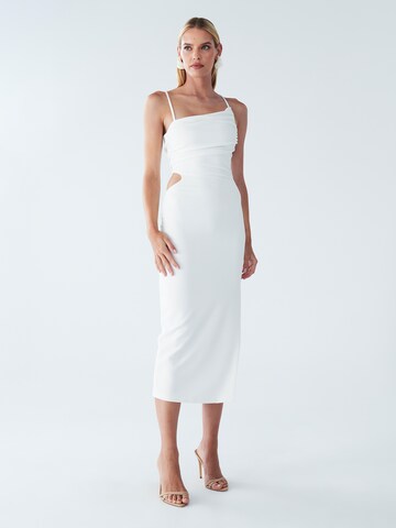 Robe de soirée 'HALLON MIDI DRESS' BWLDR en blanc : devant