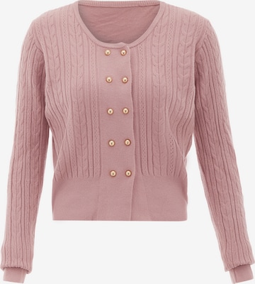 NAEMI Gebreid vest in Roze: voorkant