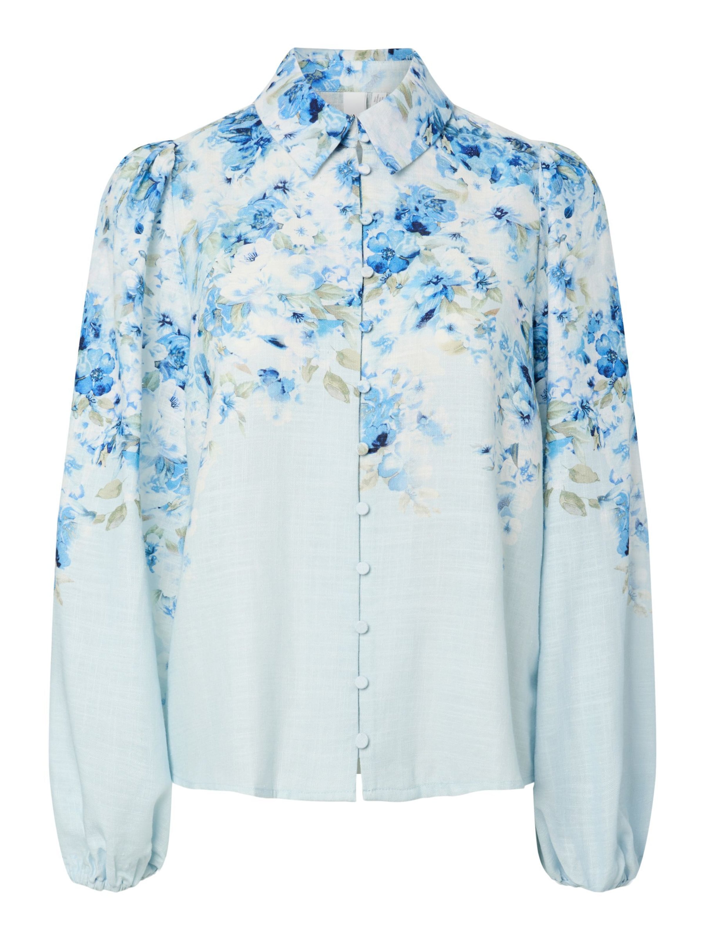 YAS Bluse in Blau: Vorderseite