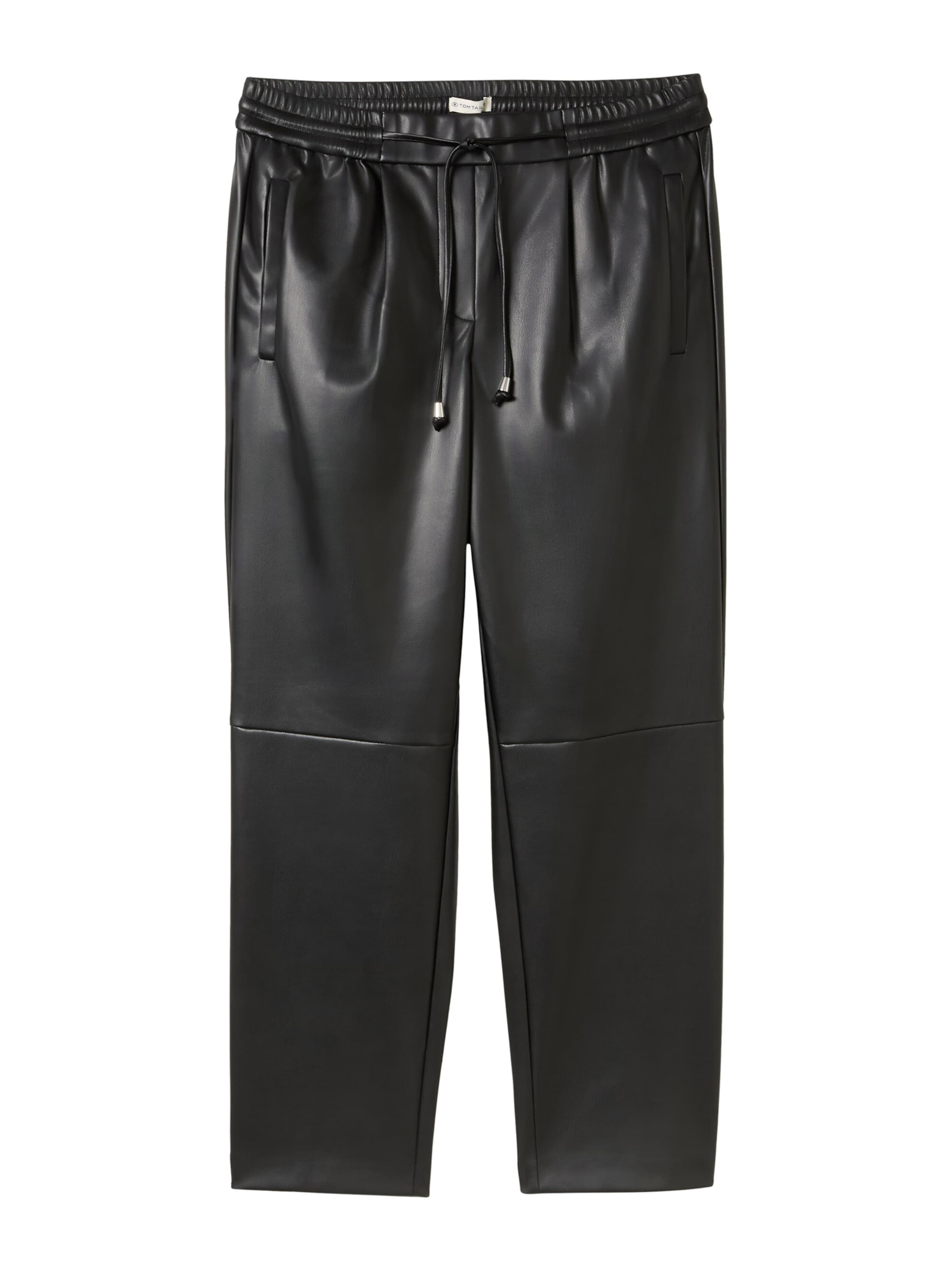 TOM TAILOR Loosefit Παντελόνι πλισέ σε μαύρο: μπροστά