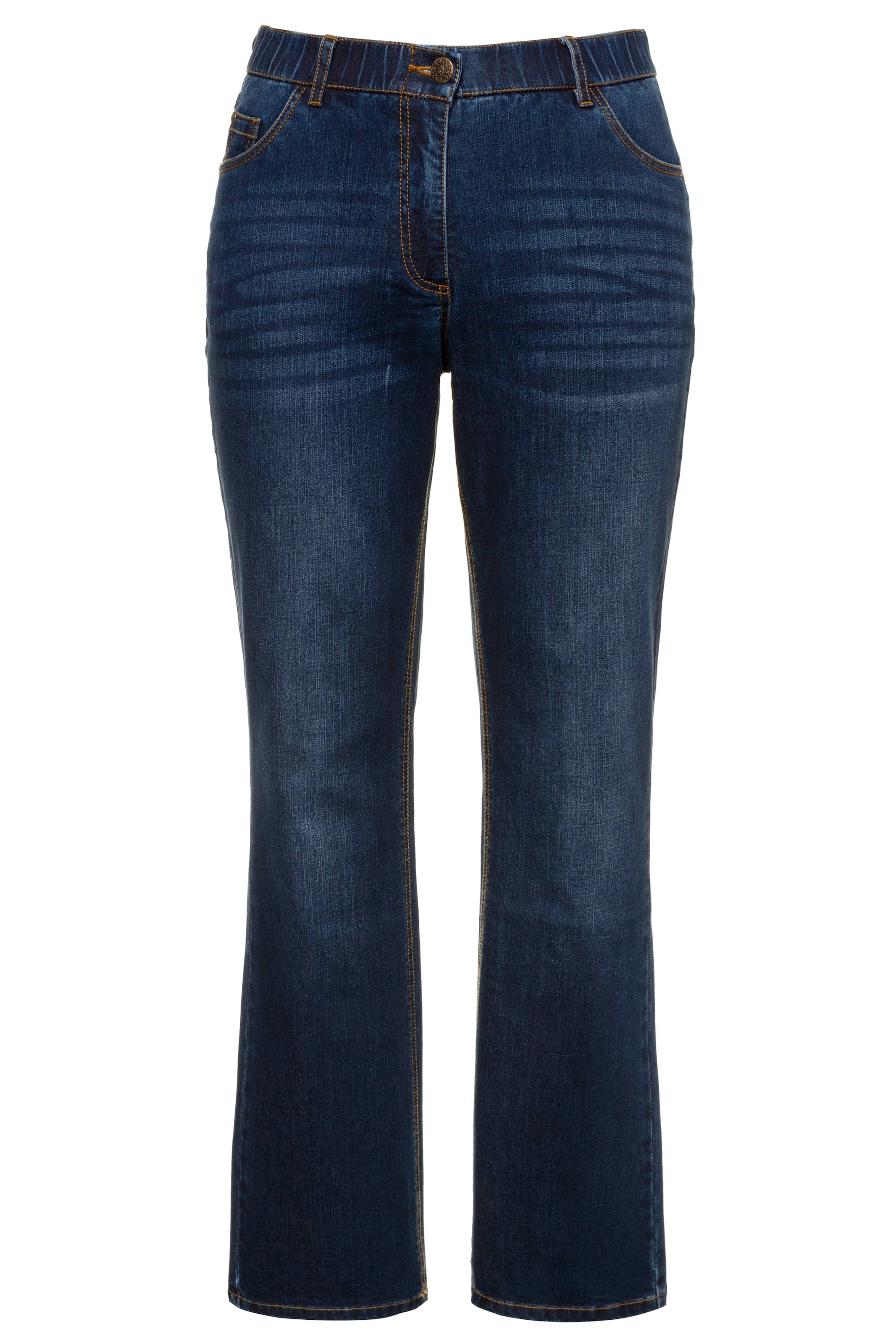 Ulla Popken Bootcut Jeans in Blauw: voorkant