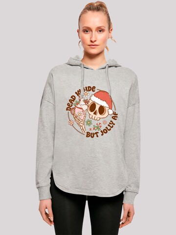 F4NT4STIC Sweatshirt 'Dead inside but jolly AF Christmas' in Grey: front