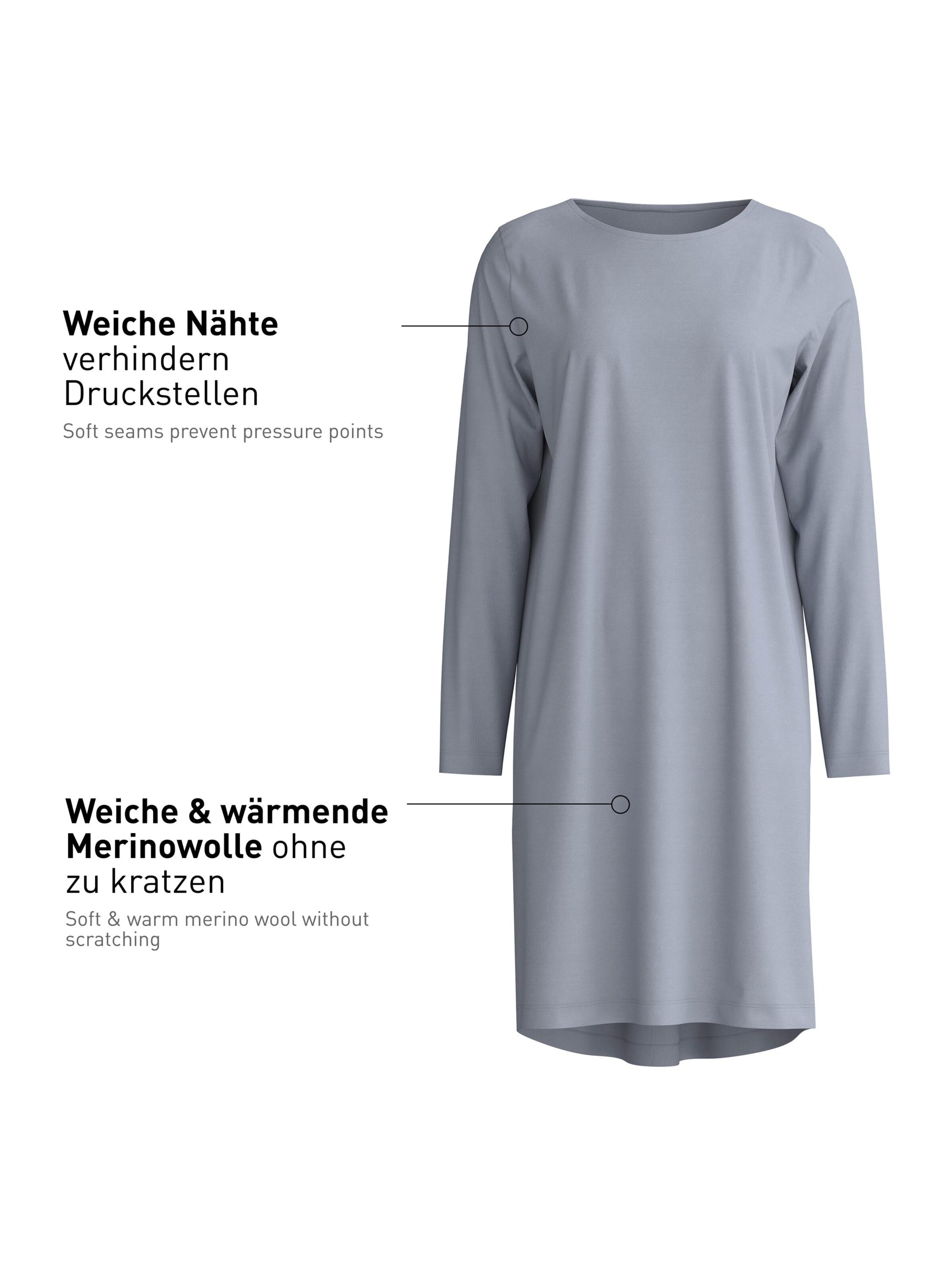 Camicia da notte 'DEEPSLEEPWEAR Warming' di CALIDA in grigio