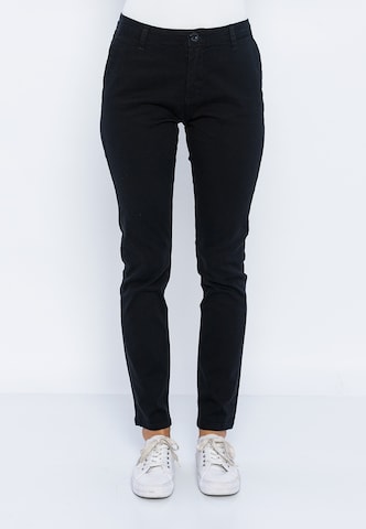 Giorgio di Mare - Slimfit Pantalón chino 'Serafina' en negro: frente
