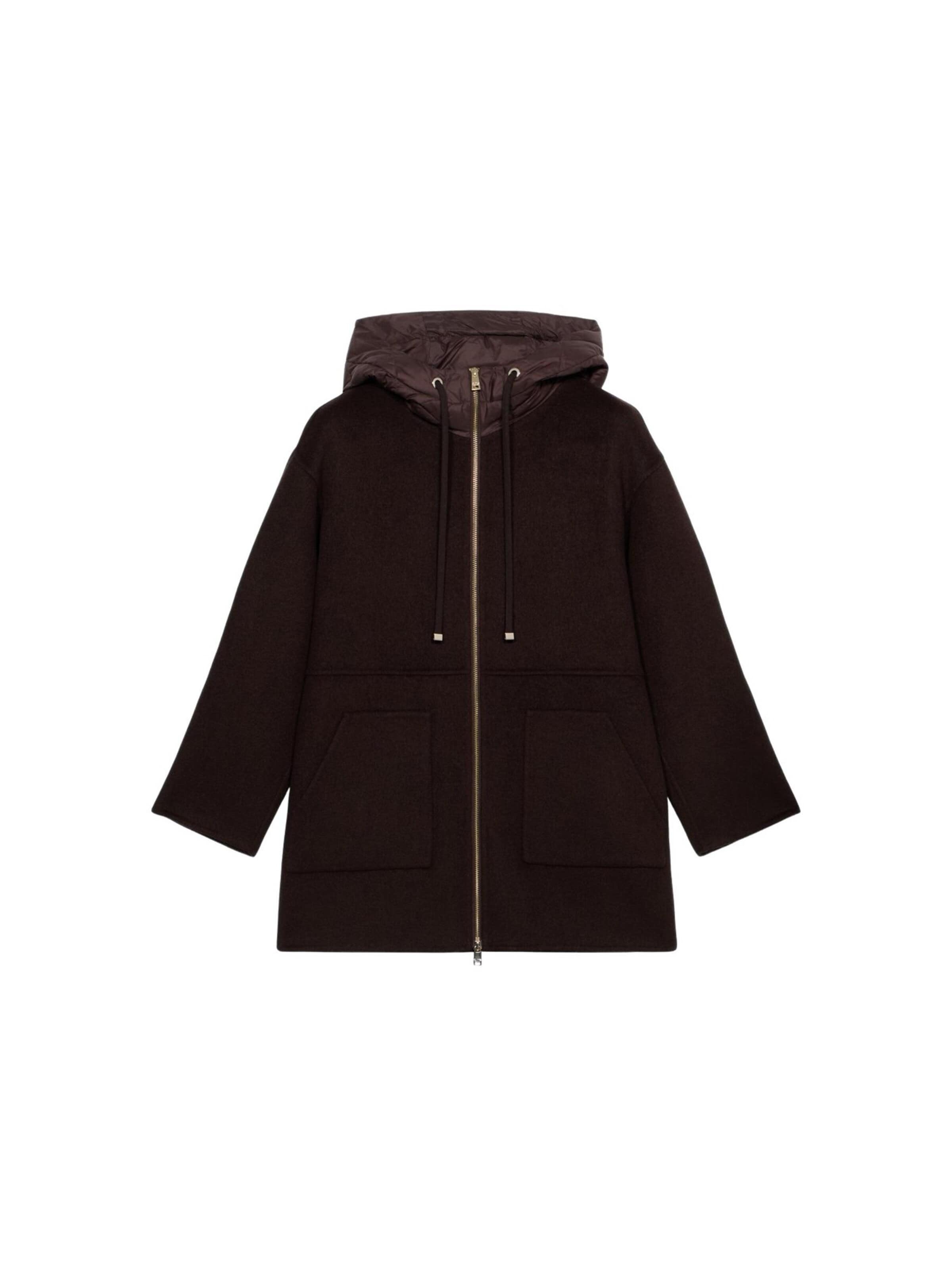 Cappotto invernale di oltre in marrone: frontale