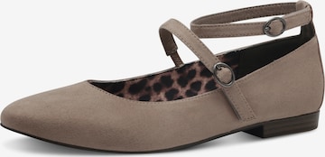 Tamaris Ballerina met riempjes in Grijs: voorkant