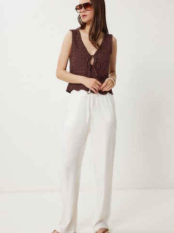 Happiness İstanbul Свободный крой Штаны в Белый