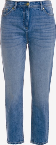 Ulla Popken Slimfit Jeans in Blauw: voorkant