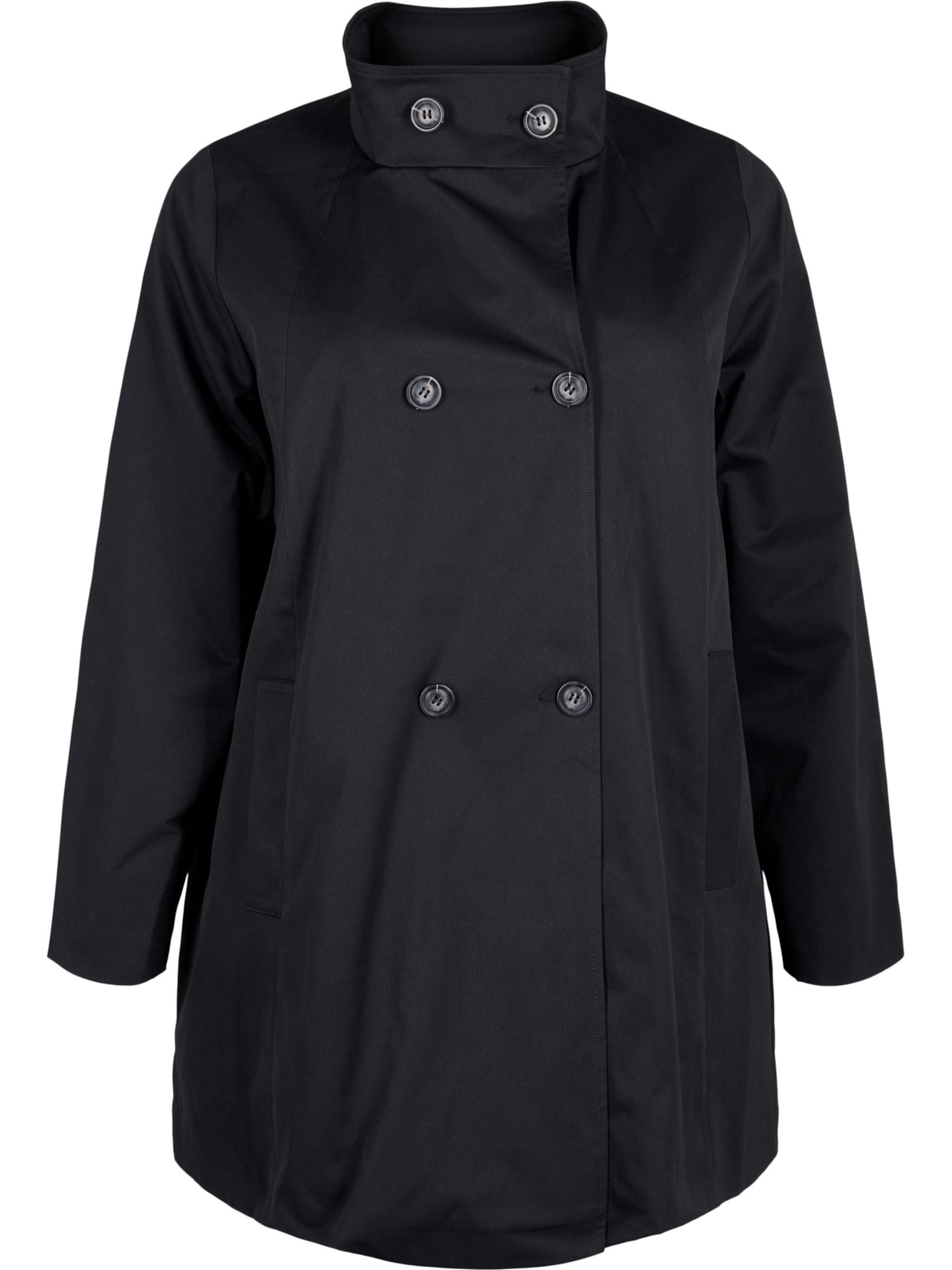 Zizzi Демисезонное пальто 'Cavalencia' в Черный: спереди