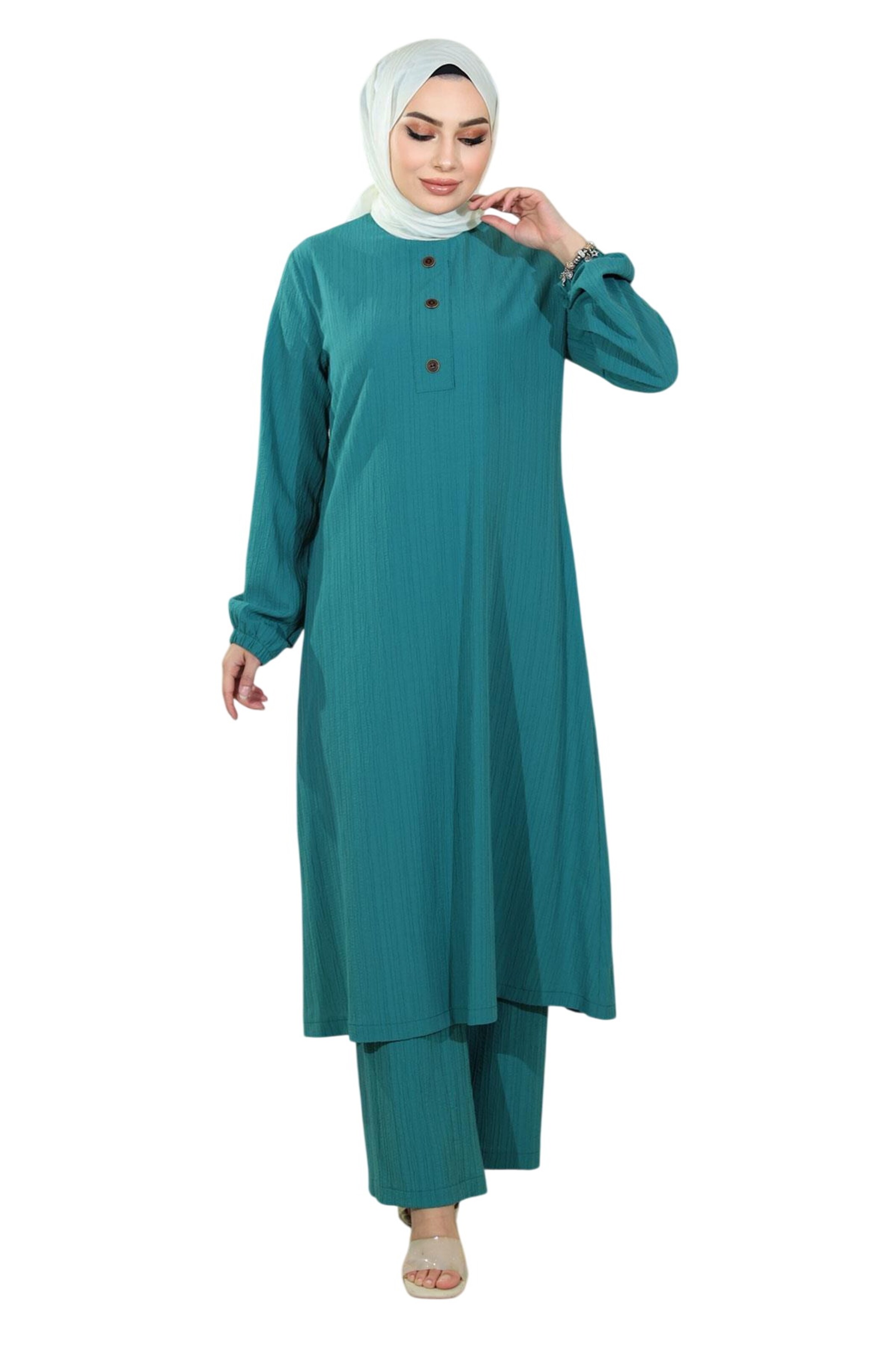 Pantalons de tailleur MODAMIHRAM en vert : devant