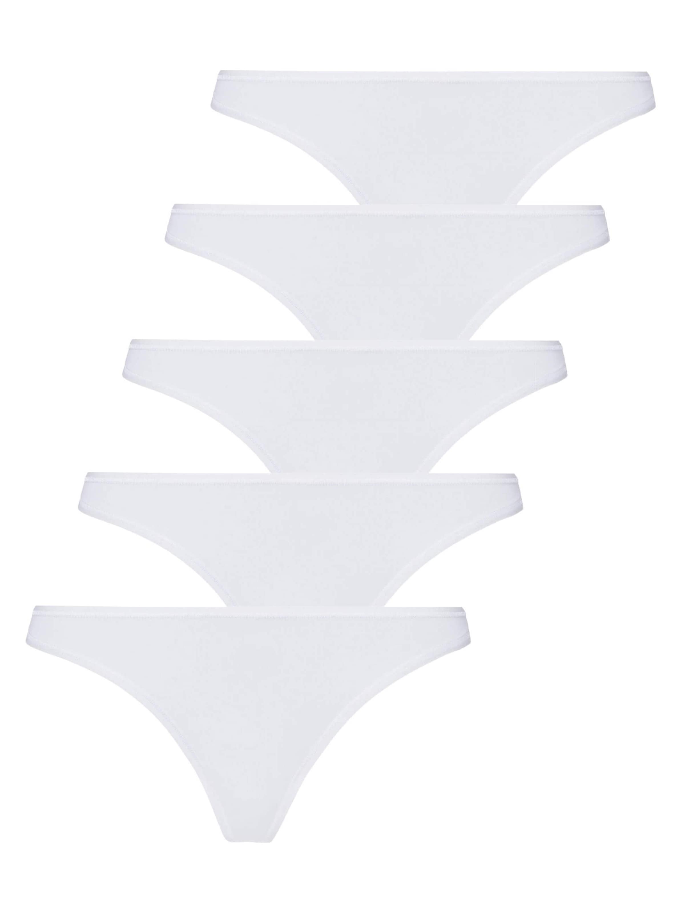 BeeDees Thong 'Hüftstring Stepy Soft String (5-er Pack)' in White: front