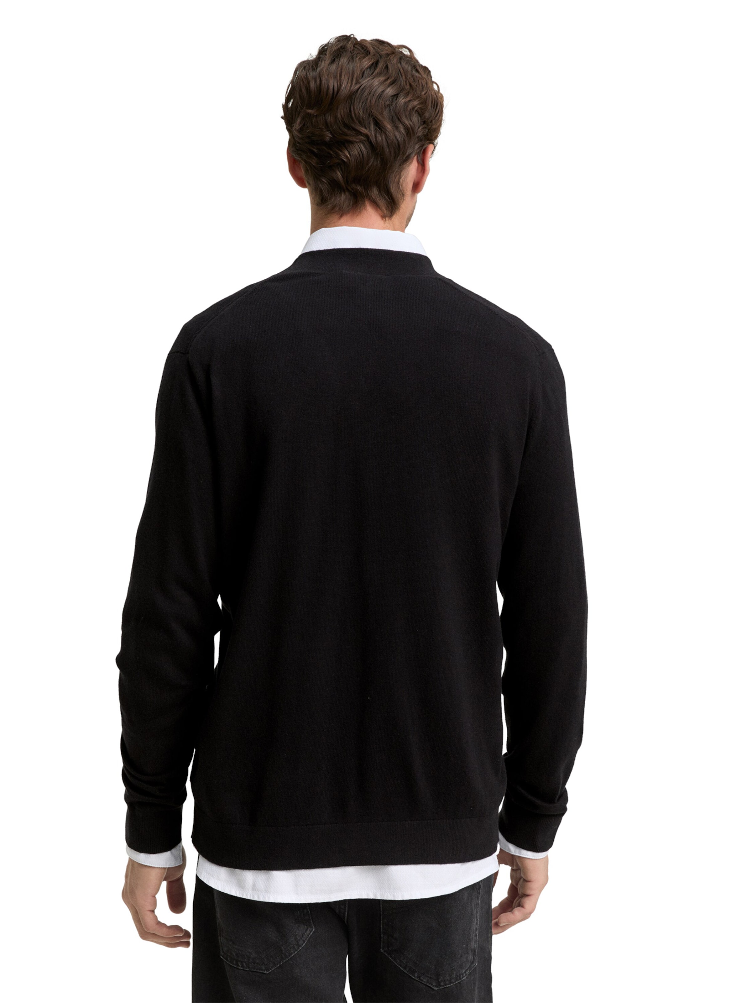TOM TAILOR Knit Cardigan in Black
