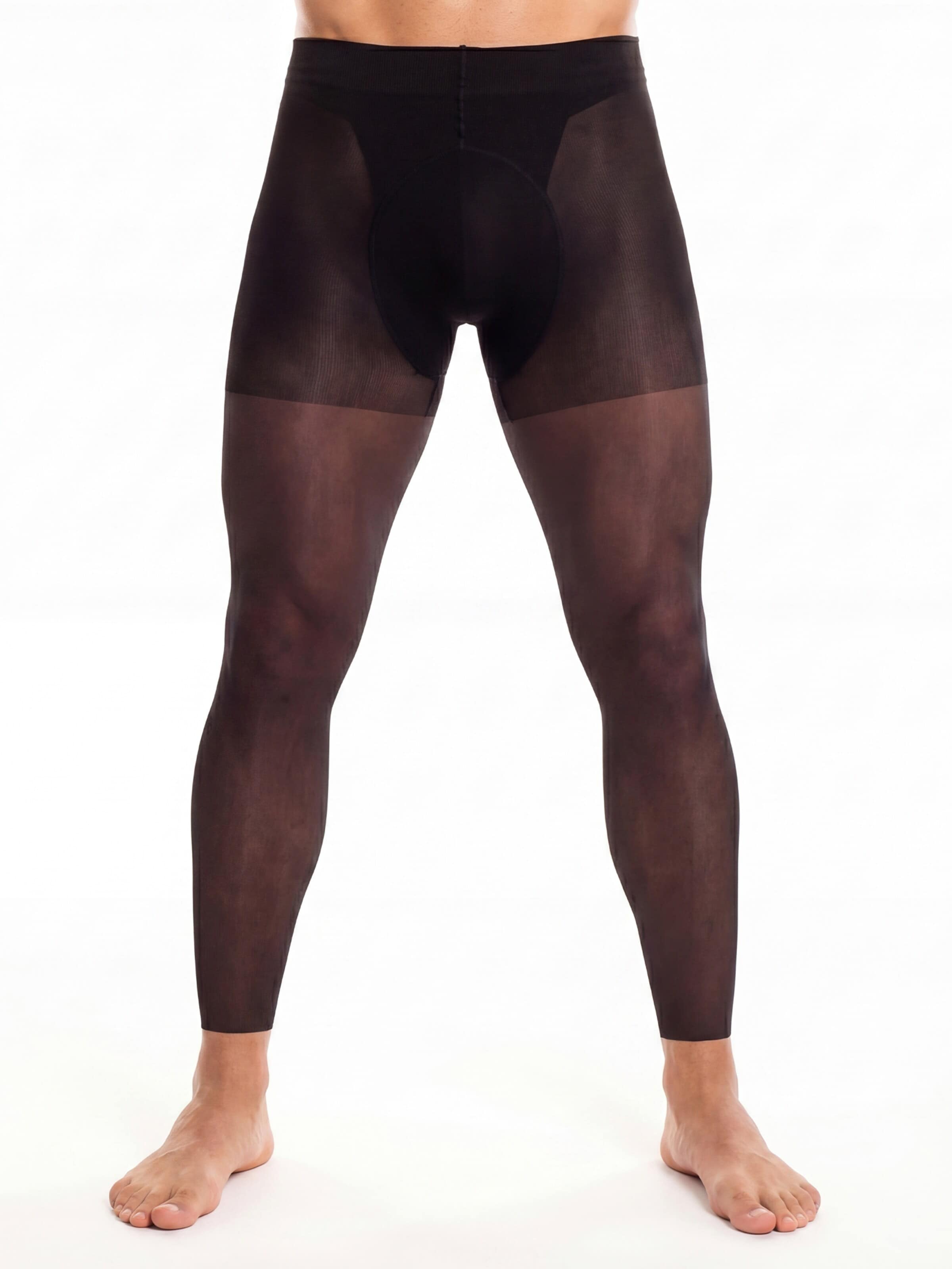 Sous-vêtements longs 'Thermoman 100 Microfaser Strumpfhose ohne Fuss' GLAMORY en noir : devant