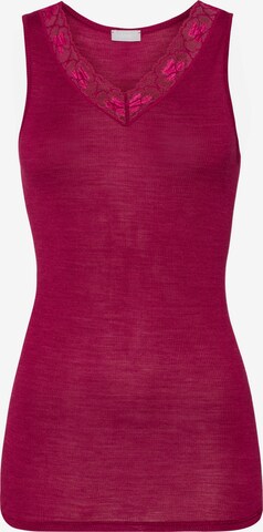 Hanro Top ' Woolen Lace ' in Red: front