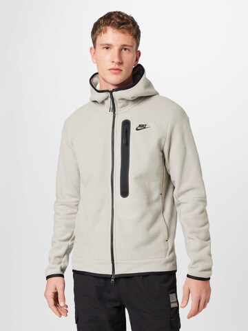 Nike Sportswear Fleece Jacket in Grey: front