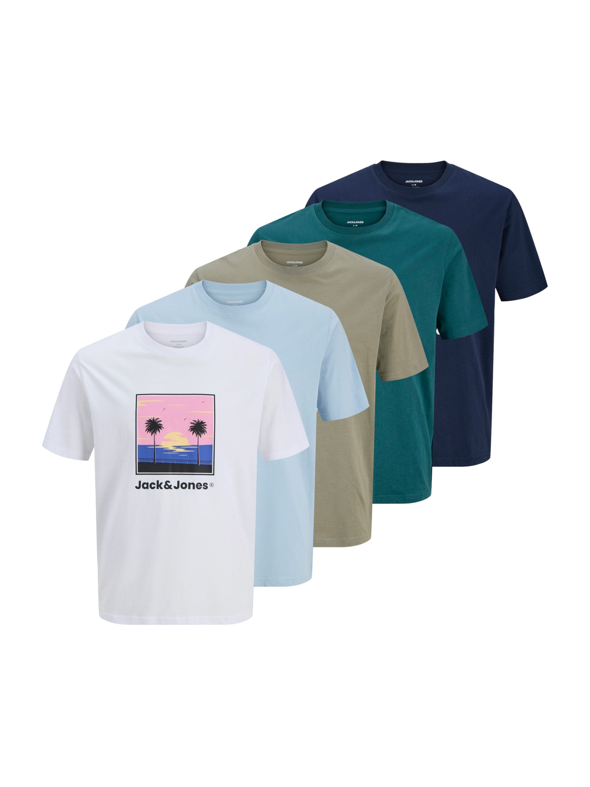 JACK & JONES Póló 'JJPERRY' - kék: elől