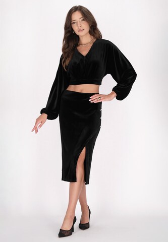 Camicia da donna di faina in nero