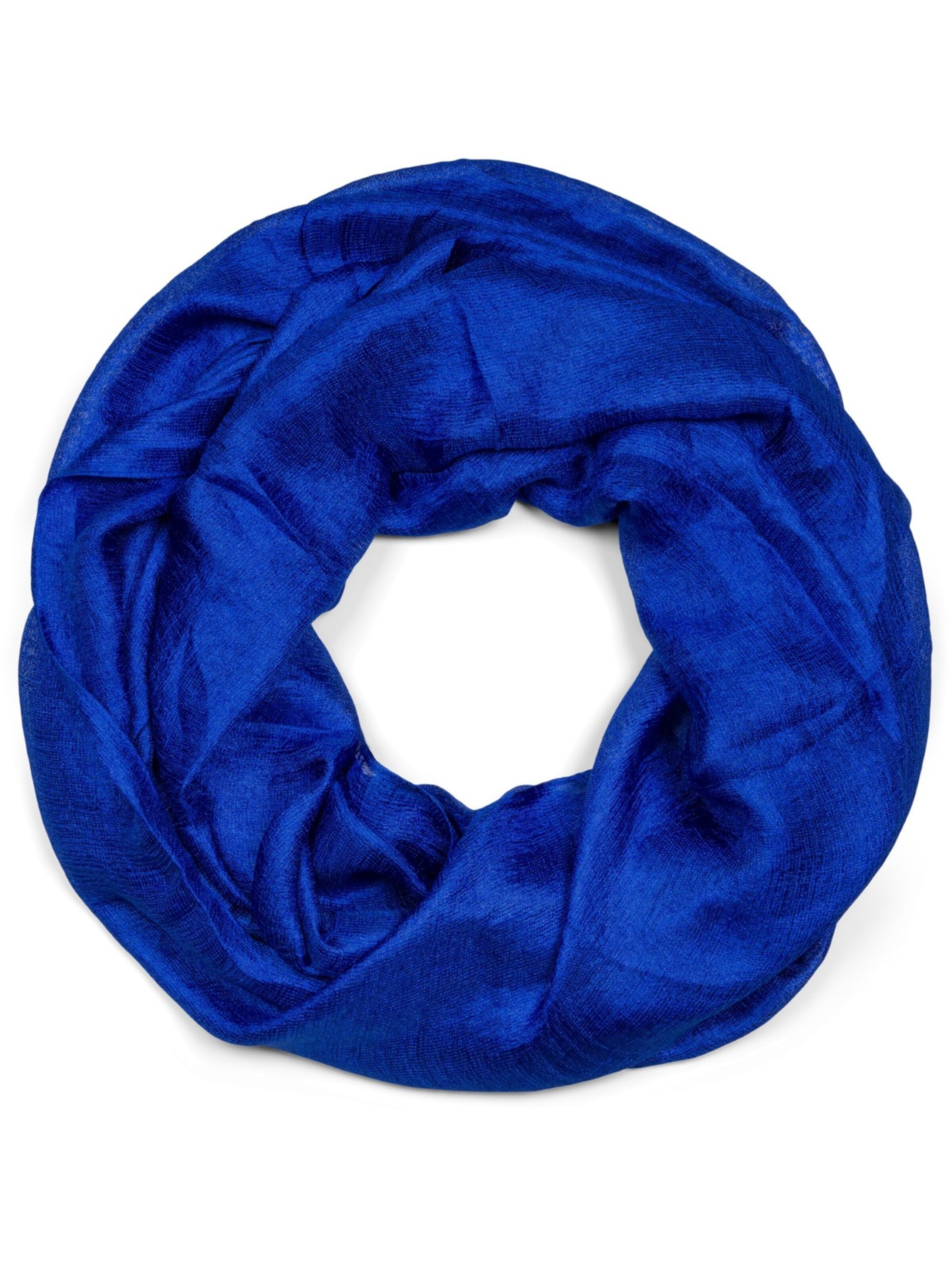 styleBREAKER Schlauchschal 'Seidiger Einfarbiger Loop'‌‌‌‌ in Blau: Vorderseite