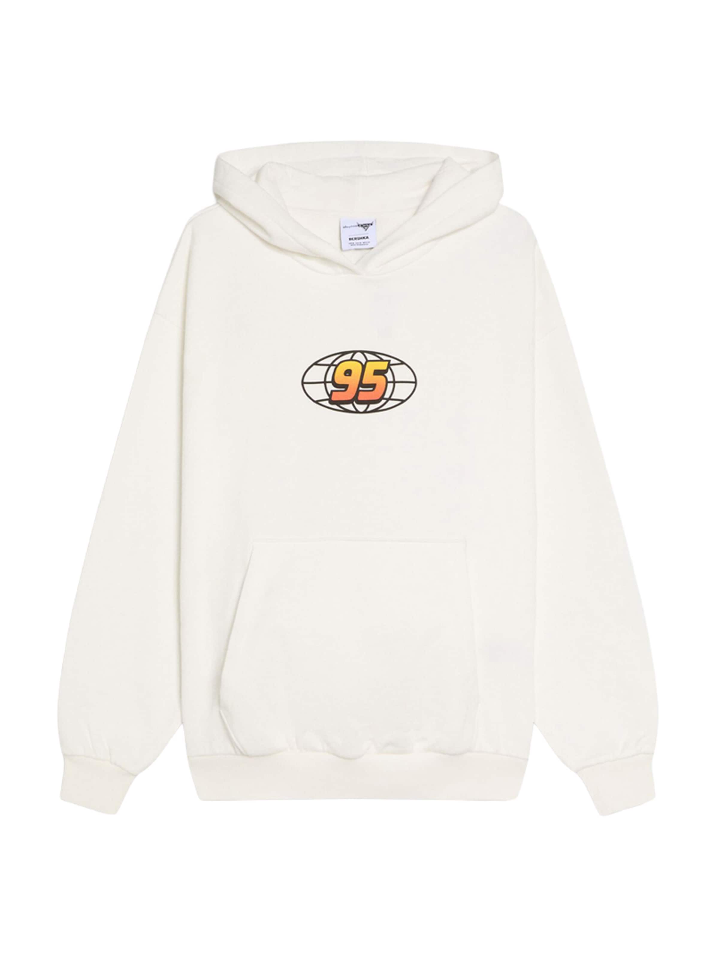 Felpa 'CARS' di Bershka in bianco: frontale