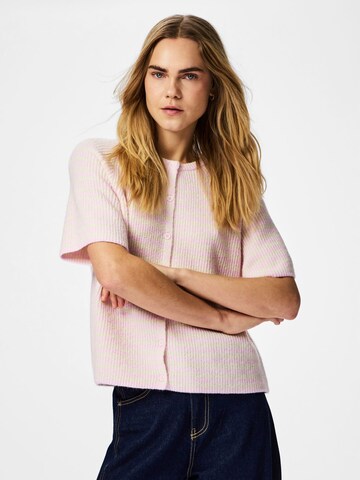 PIECES Cardigan 'PCMalou' i pink: forside