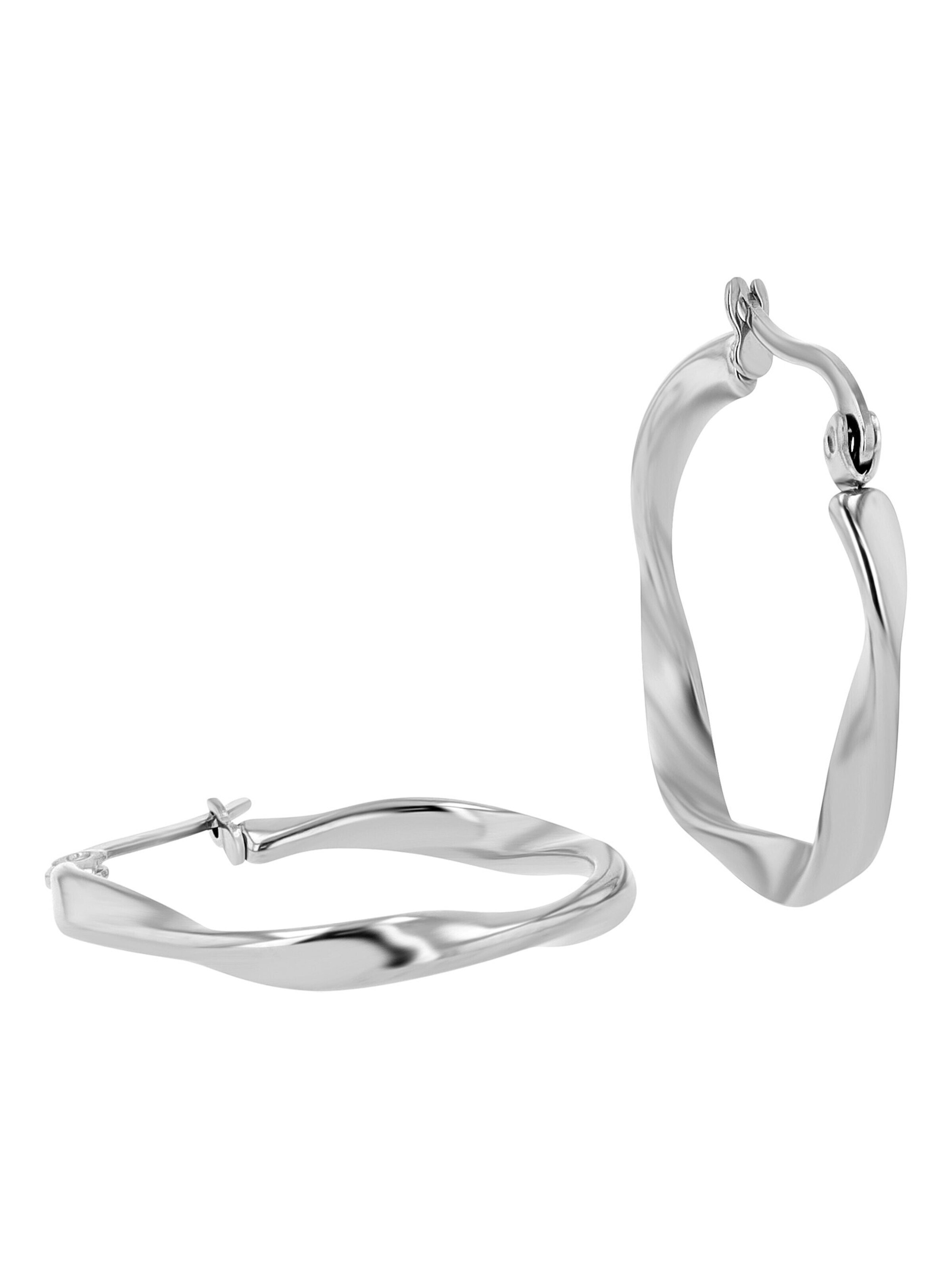 Akzent Earrings '"Aelia" aus langlebigem Edelstahl, wasserfest, Ø 20 mm' in Silver: front