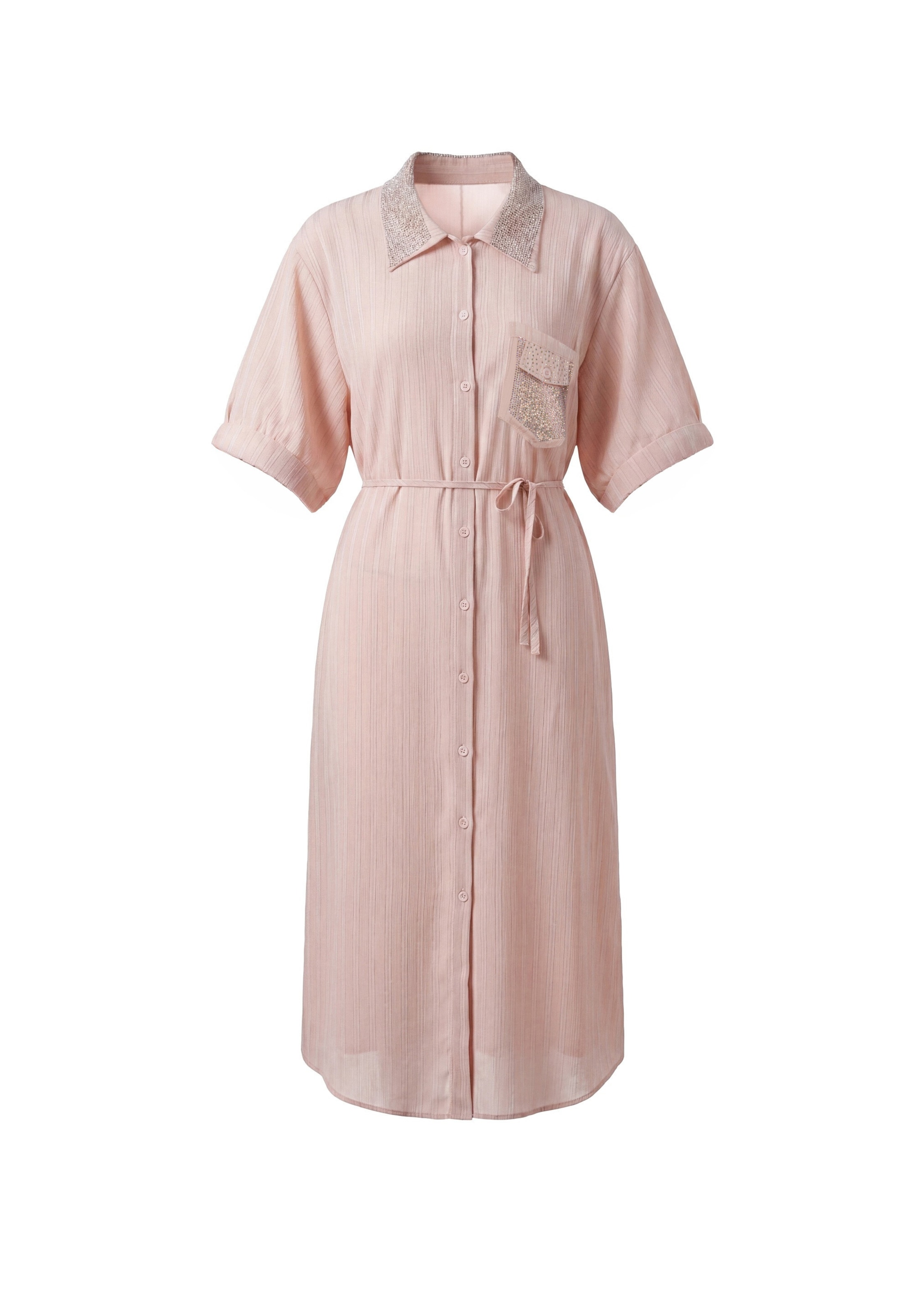 faina - Vestido camisero en rosa: frente