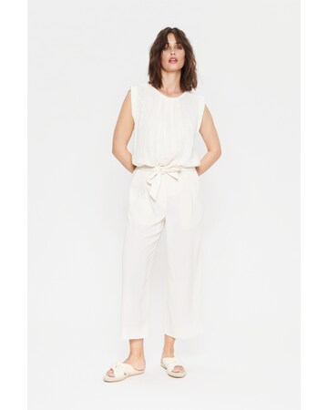 SAINT TROPEZ Regular Bundfaltenhose 'Andrea' in Weiß: Vorderseite