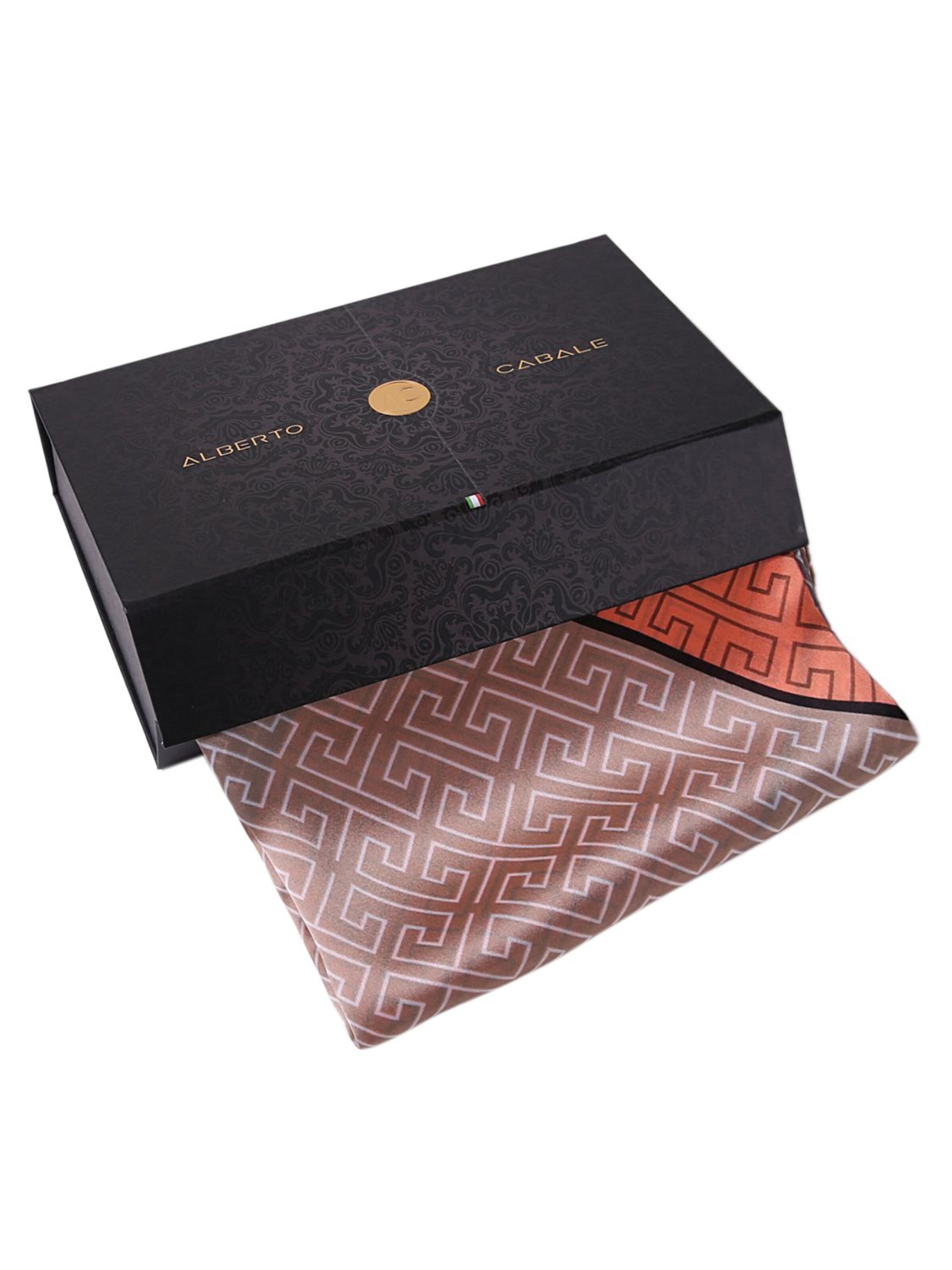 alberto cabale - Chal 'Étole de Soie Orange Bestprint Double F' en naranja