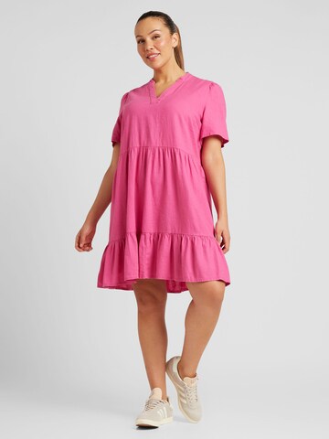 ONLY Carmakoma Kleid 'TIRI' in Pink: predná strana