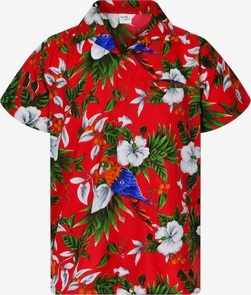 King Kameha T-shirt 'Cherryparrot' i röd: framsida
