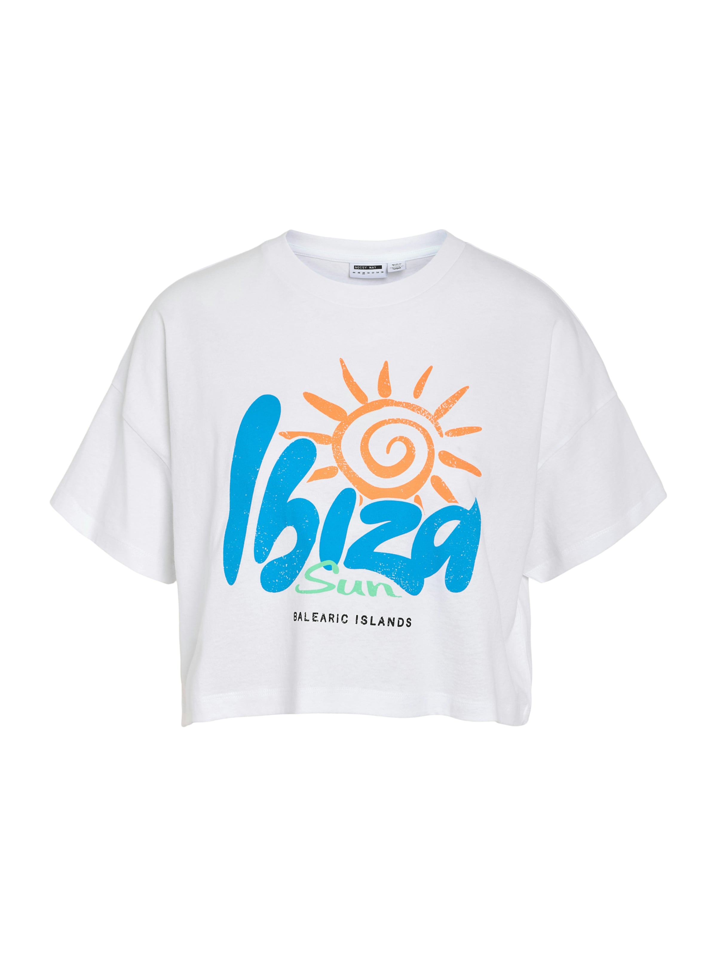 Noisy may Shirt 'ALENA IBIZA' in blau / hellgrün / dunkelorange / weiß, Produktansicht