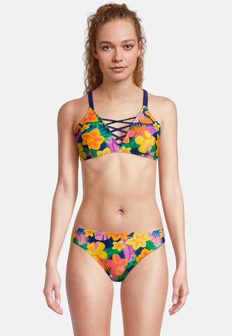BECO the world of aquasports Bustier Bikini 'Summer Flowers' in Orange: Vorderseite