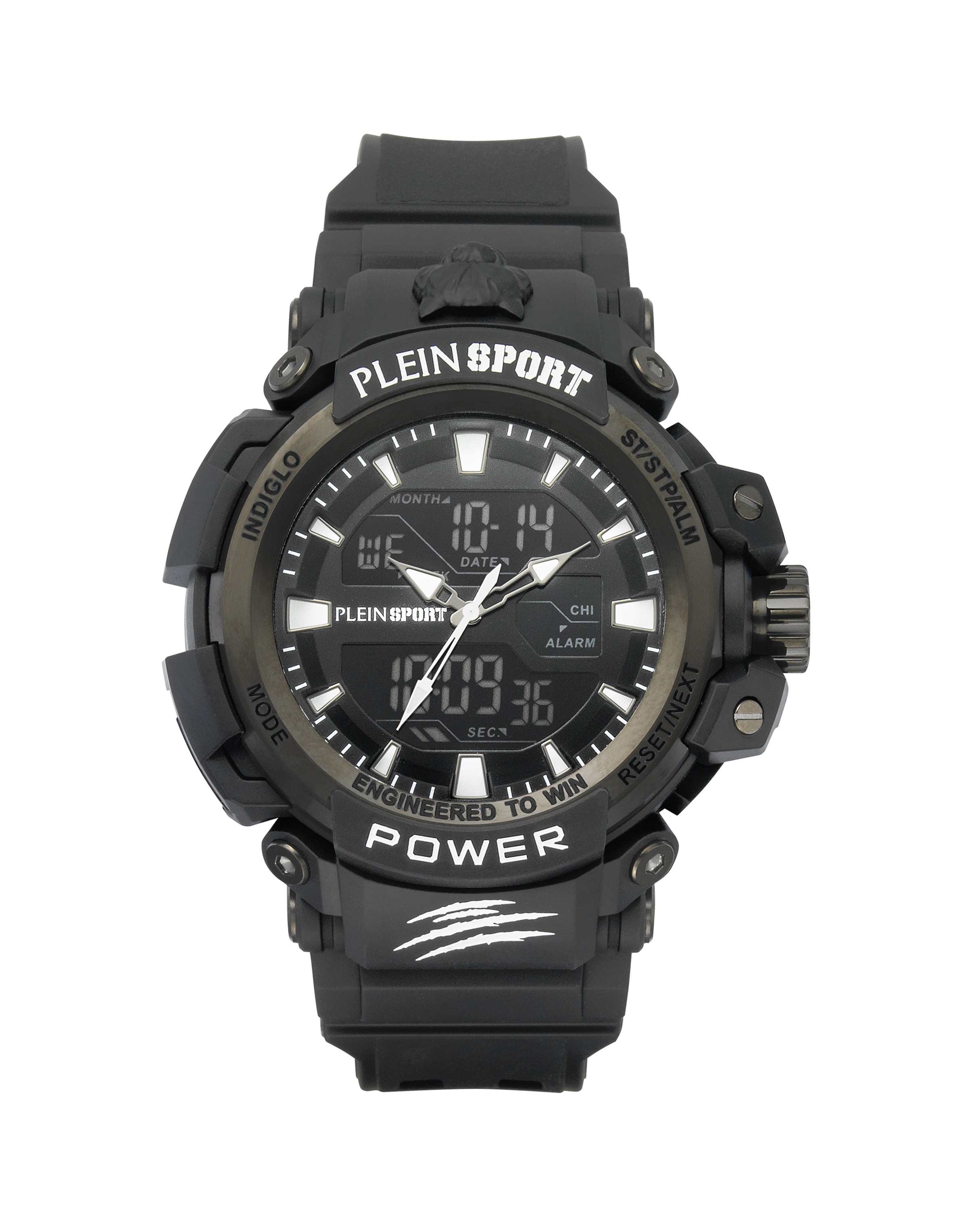 Plein Sport - Relógios analógicos 'Combat Power' em preto: frente