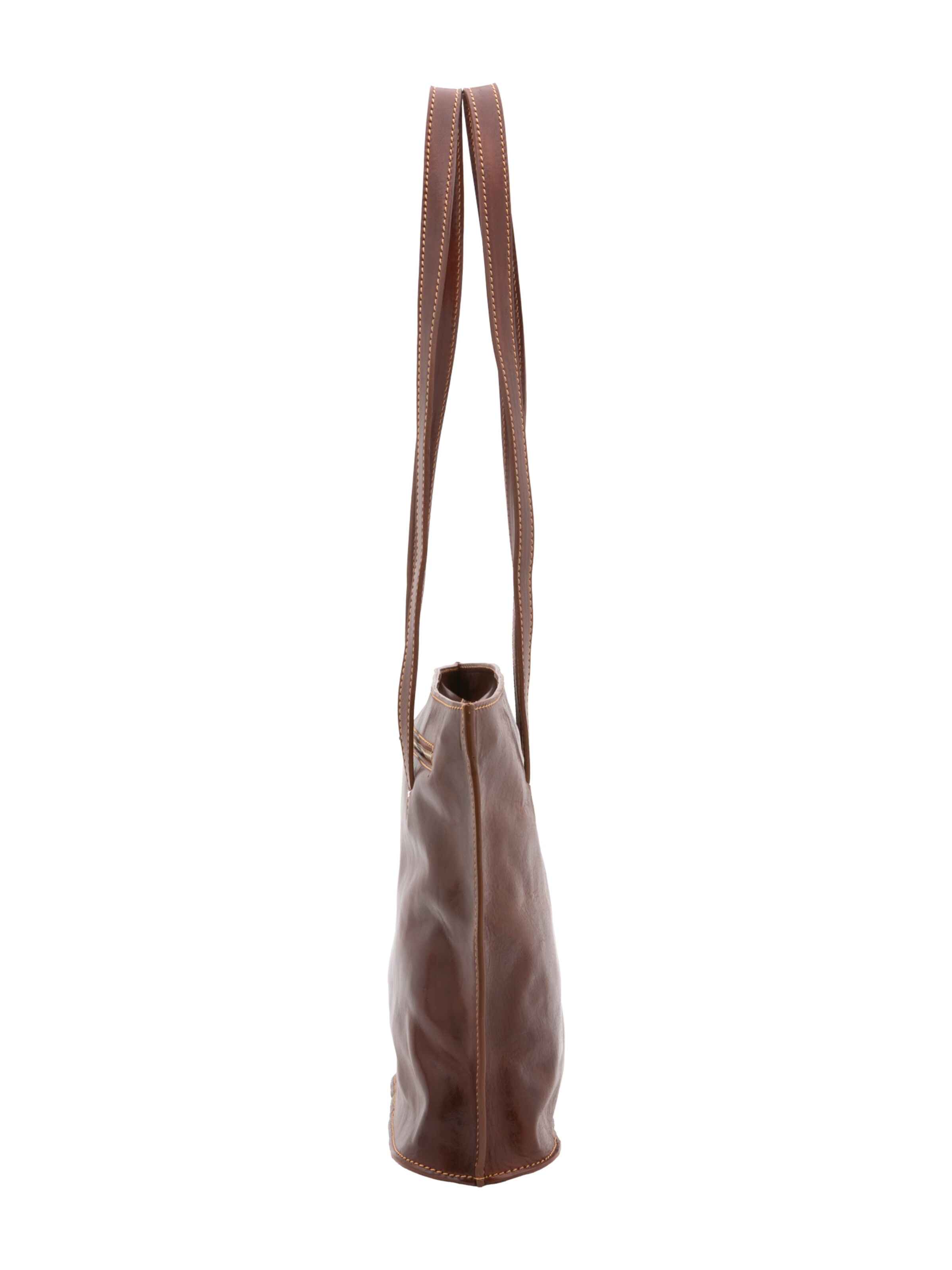 Borsa a spalla 'Borsa a Spalla Donna Pelle Vacchetta - Chiusura Zip Made in Italy' di I Fratelli in marrone