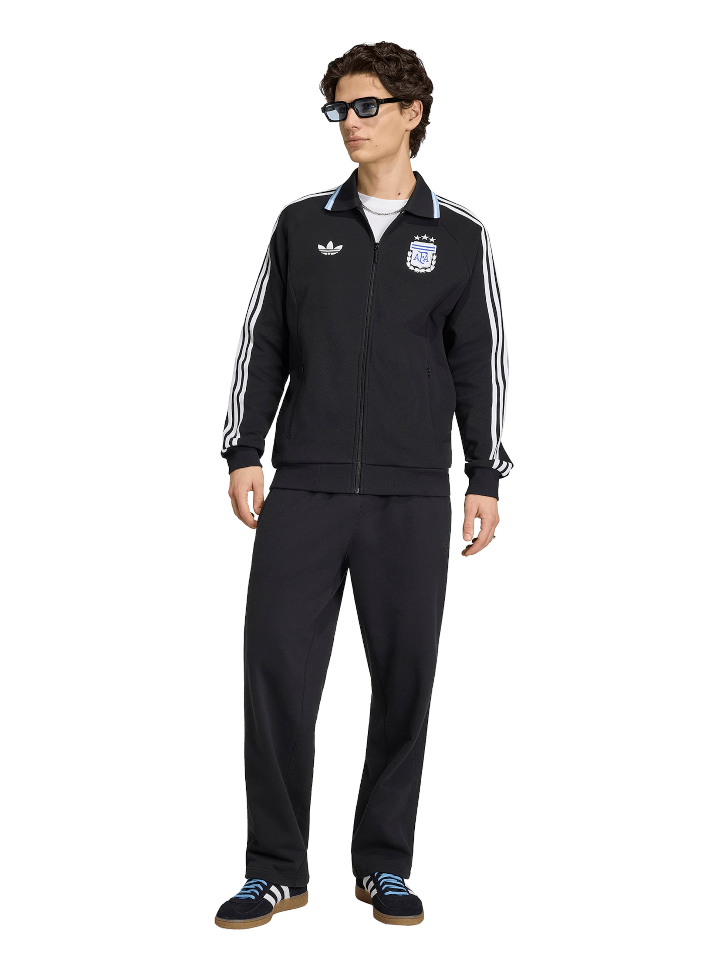 Bluză cu fermoar sport 'Argentina Away Anthem' de la ADIDAS PERFORMANCE pe negru