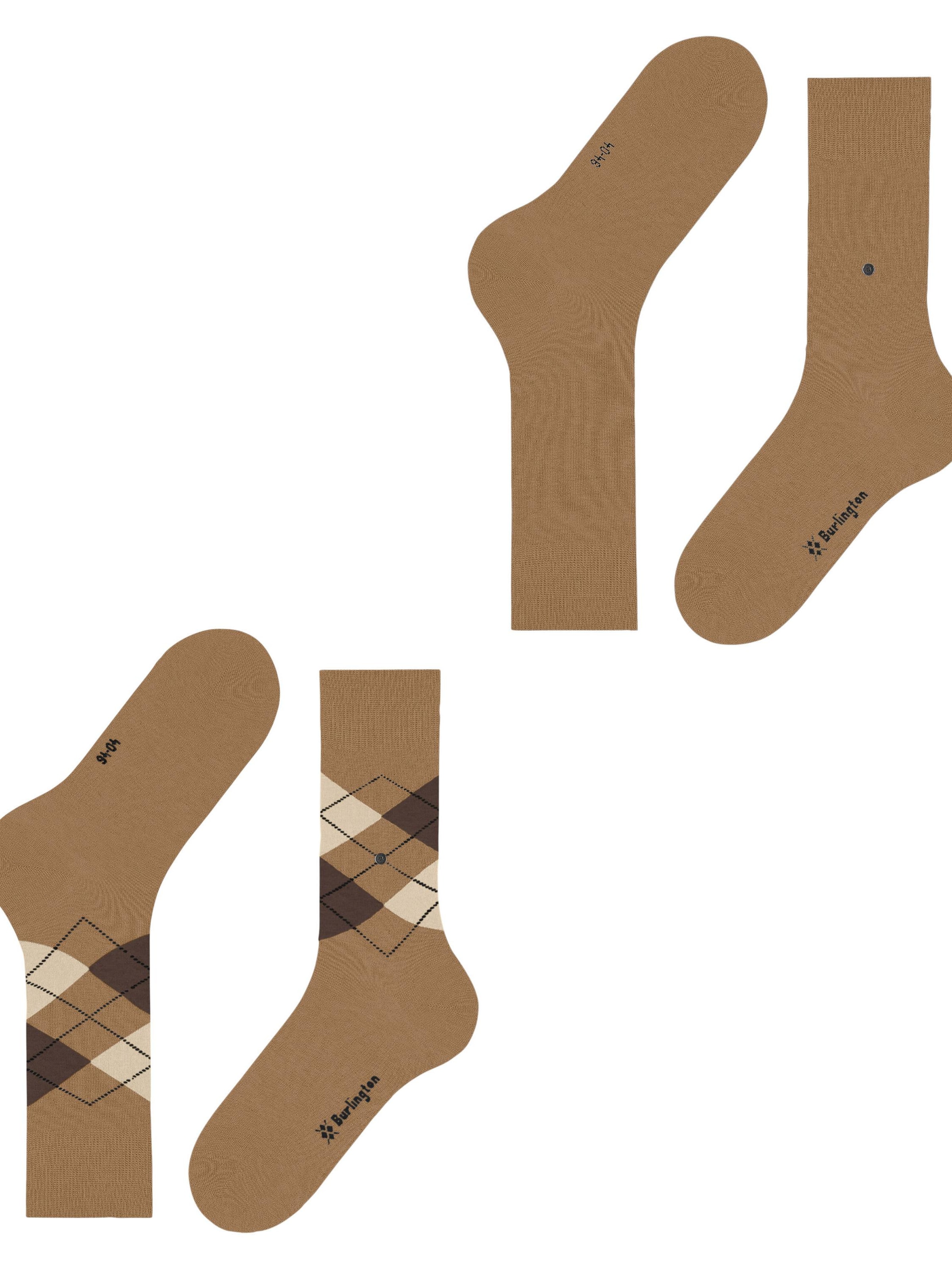 BURLINGTON Socks 'Everyday Argyle Mix 2-Pack' in Brown