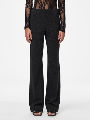 PIECES Flared Pants 'PCPAIGE' in Black: front