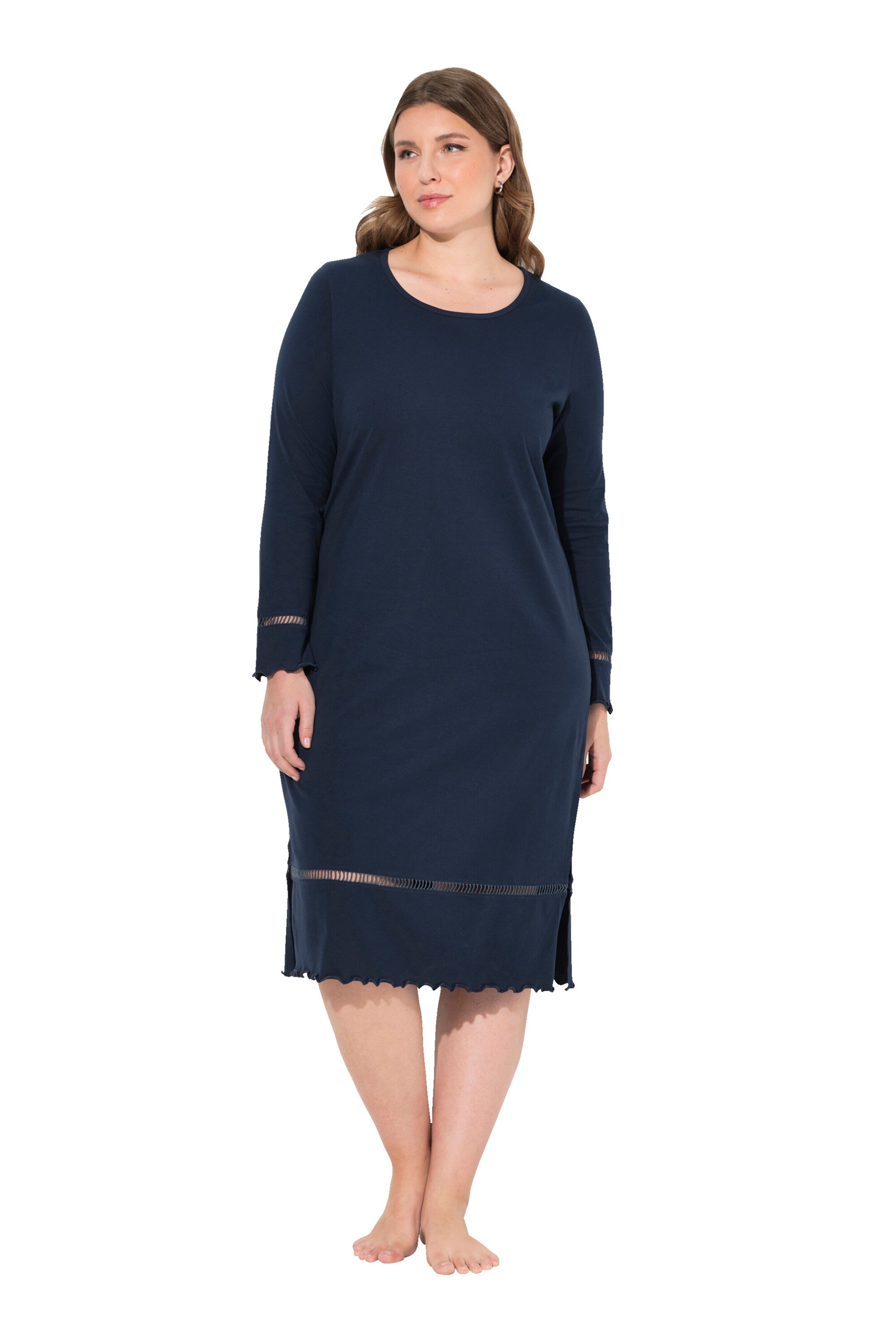 Ulla Popken Nachthemd in Blauw: voorkant