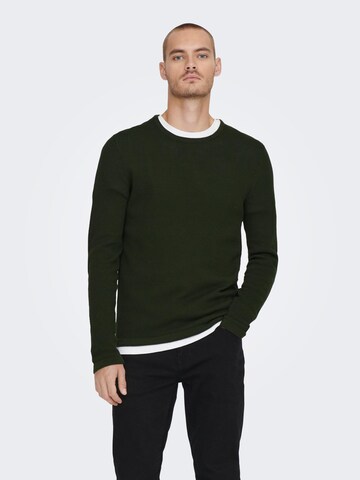 Regular fit Pullover 'Panter' di Only & Sons in verde: frontale