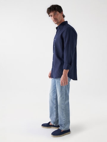 Salsa Jeans Regular fit Button Up Shirt 'BIRMINGHAM' in Blue