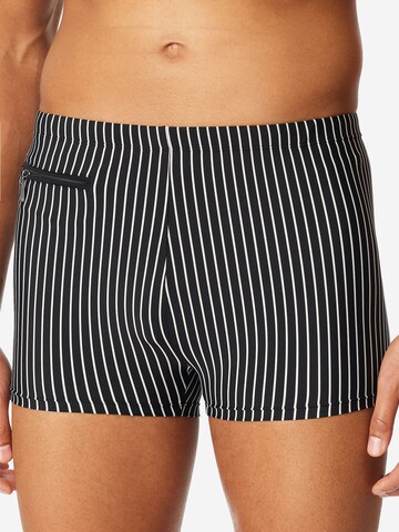 SCHIESSER Zwemshorts ' Ocean Swim ' in Zwart: voorkant