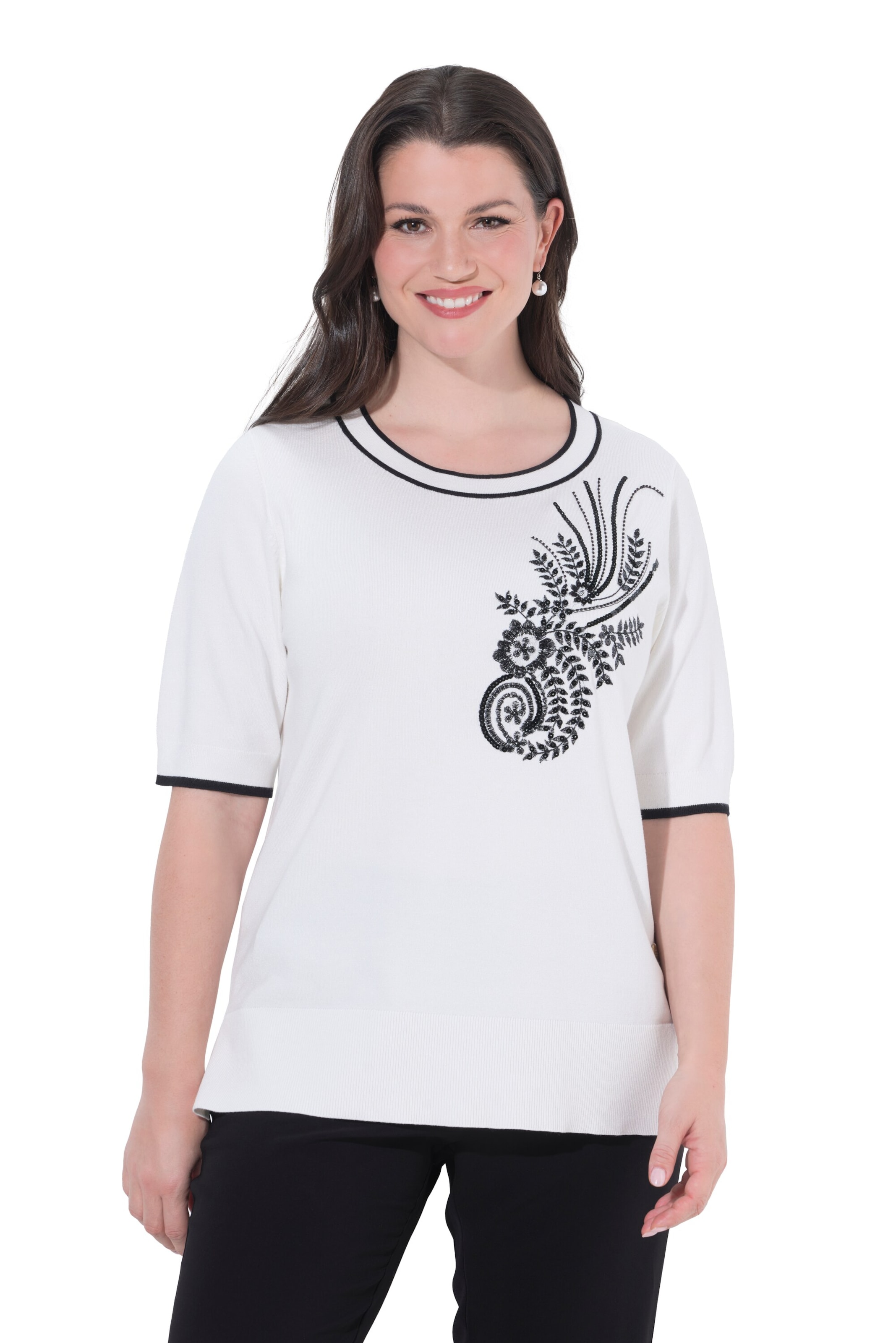 Ulla Popken Sweater in White: front