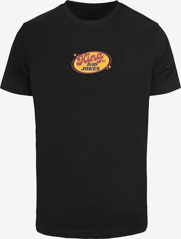 T-Shirt 'King of Dad Jokes Witziges Vatertagsmotiv' F4NT4STIC en noir : devant