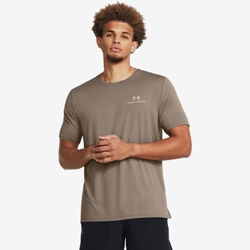 UNDER ARMOUR Performance Shirt 'Rush Energy SS' in Brown: front