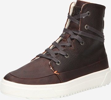 HUB High-Top Sneakers 'Chess 3.0' in Brown: front