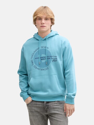 TOM TAILOR DENIM Sweatshirt in Blauw: voorkant