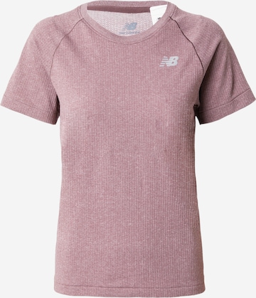 T-shirt fonctionnel new balance en violet : devant