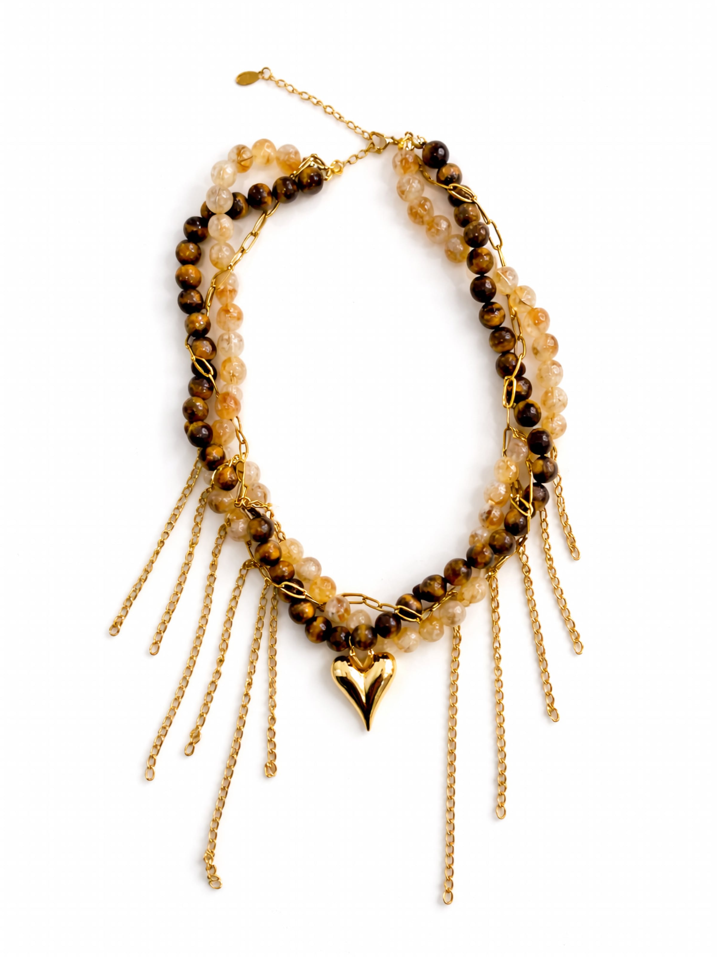 Secret Stones Kette 'Natural Tiger eye and citrine' in Braun: Vorderseite