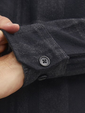 JACK & JONES Regular fit Button Up Shirt 'ROY' in Grey