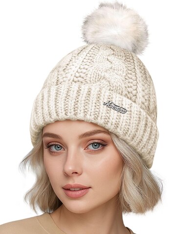 Neverless Mütze '1980' in Beige: Vorderseite